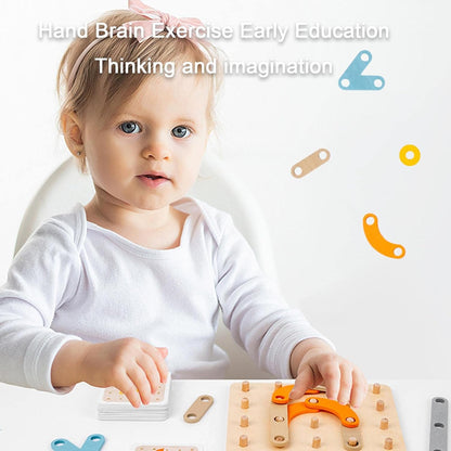 4 Pcs Wooden Shape Matching Puzzle Jigsaw Pegboard Activity STEM Toy