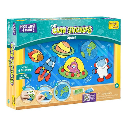 Imagimake Space Clay Stickers: Air Dry Mess-Free Kids' DIY Craft Kit