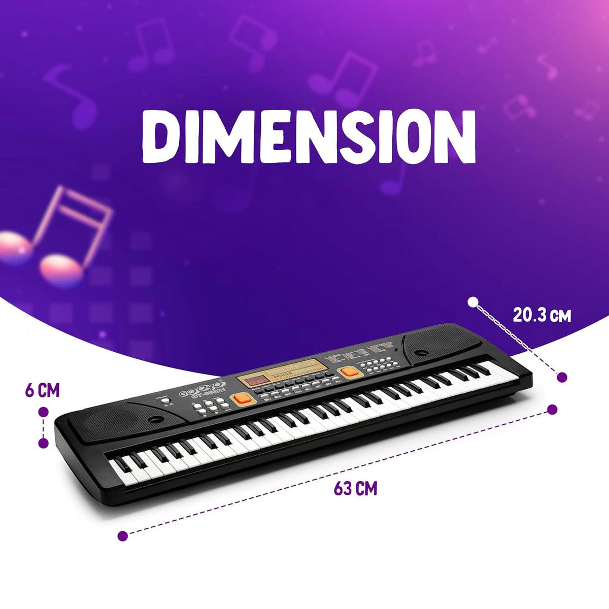 Gooyo 61-Key Musical Piano Keyboard Toy for Kids Black