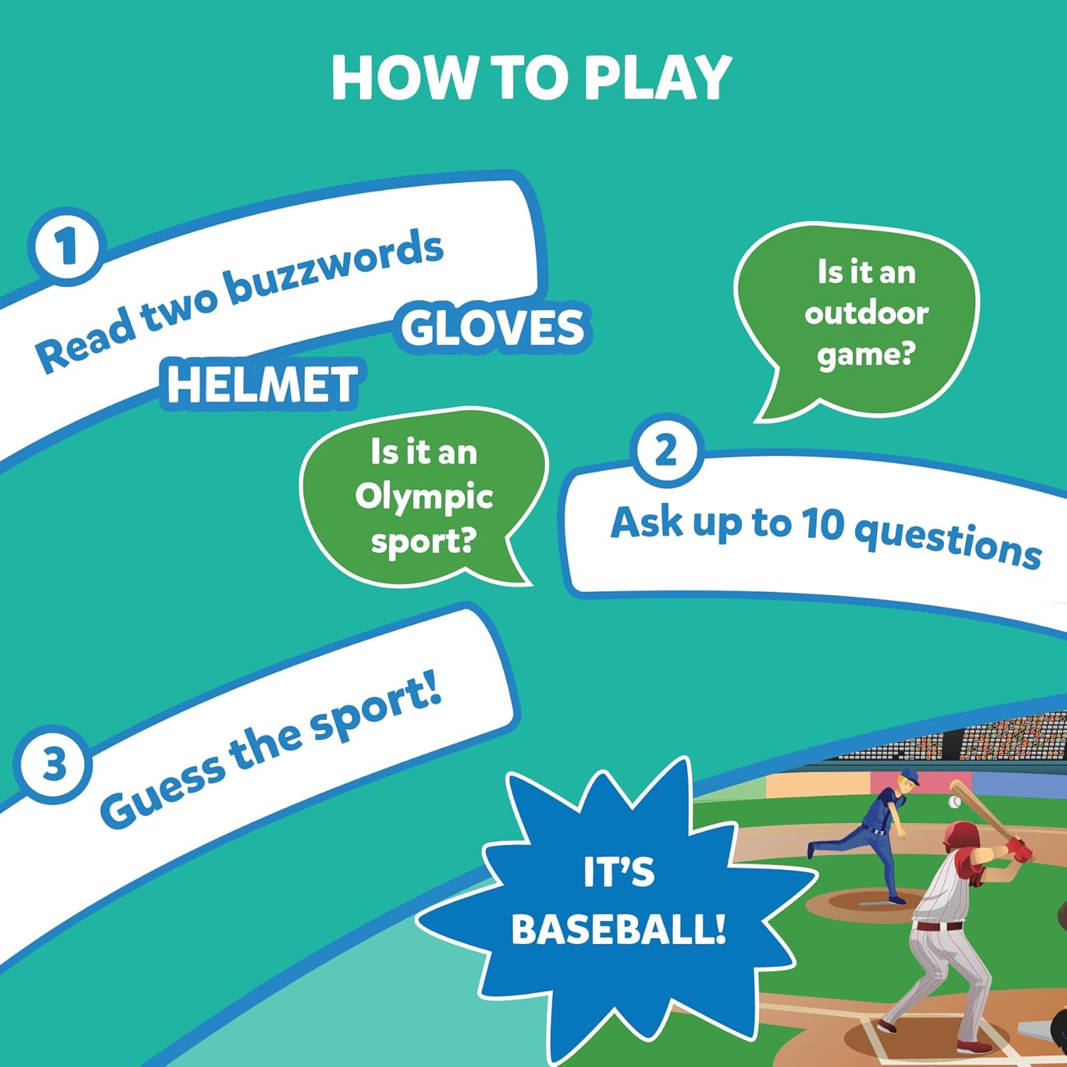 Skillmatics Guess in 10 Sports Fun Family Card Game, Educational Travel Toy