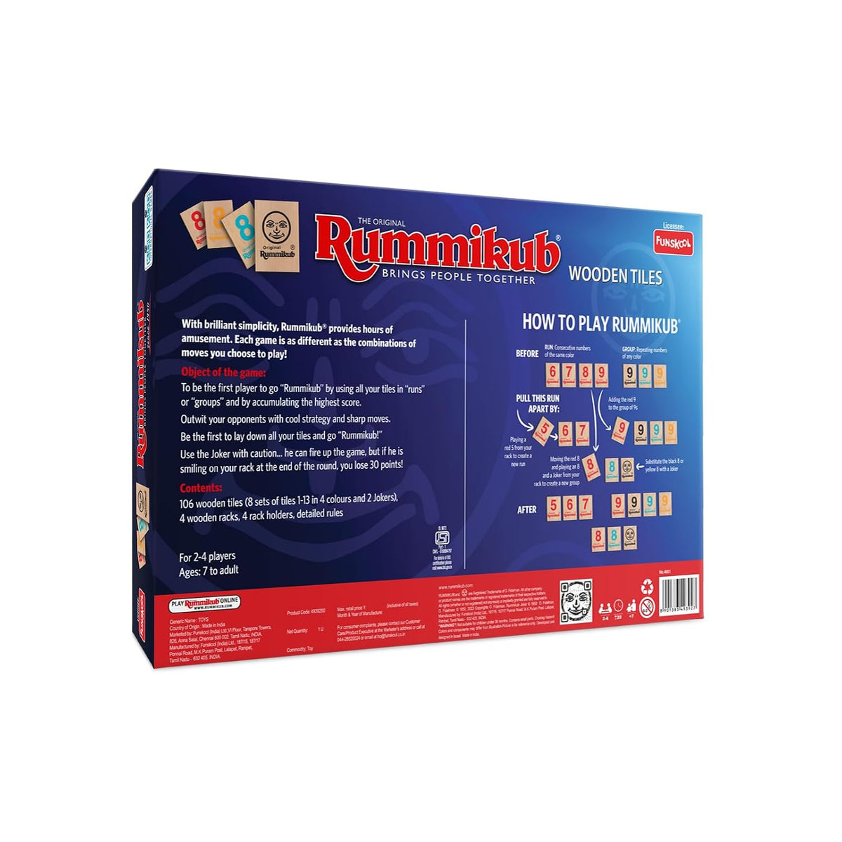 Funskool Rummikub Wooden Tiles Strategy Game