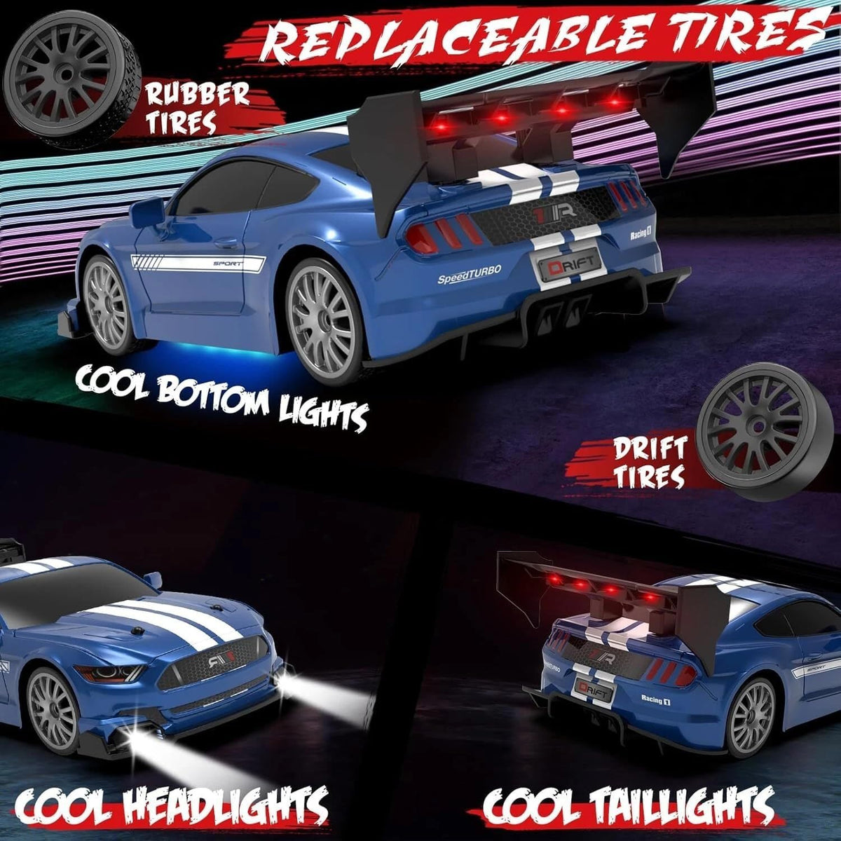 TOYS TODAY TT-33435 LED Light Remote Control Drift Racing Car Toy