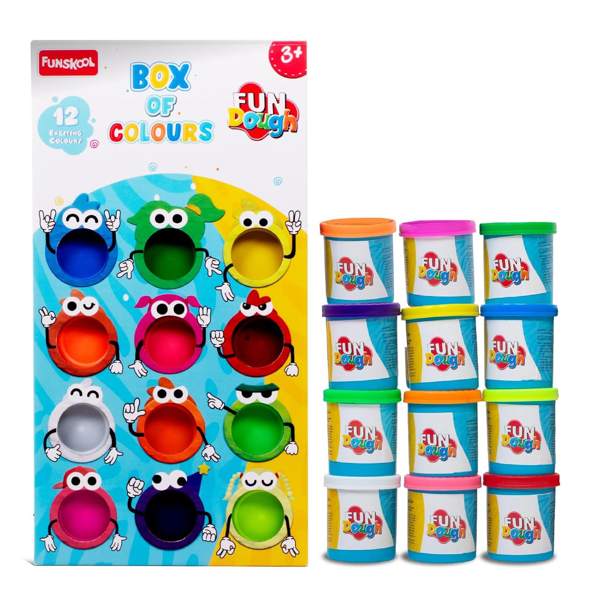Fundough Box of Colours 12 Tubs Play Dough Set