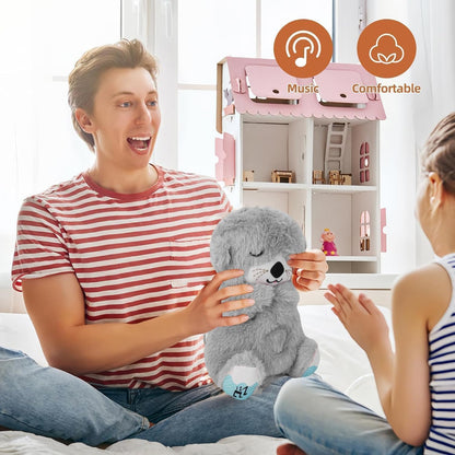 Breathing Otter Soothing Plush Toy with Rhythmic Motion and Music