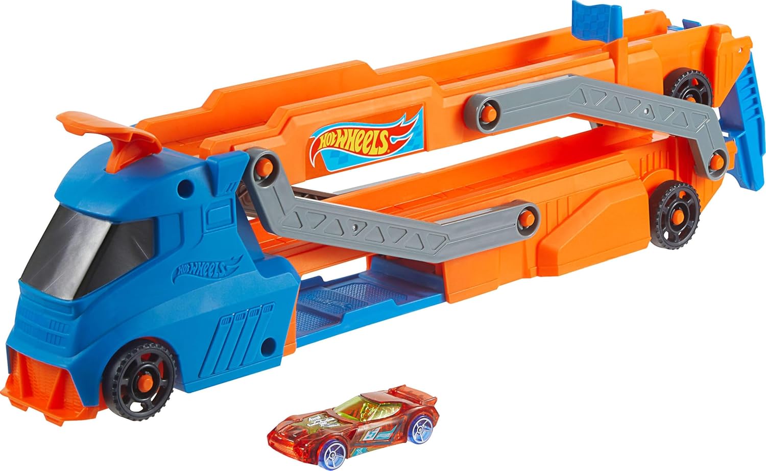 Hot Wheels City Speed Track Transporter and 1:64 Scale Car
