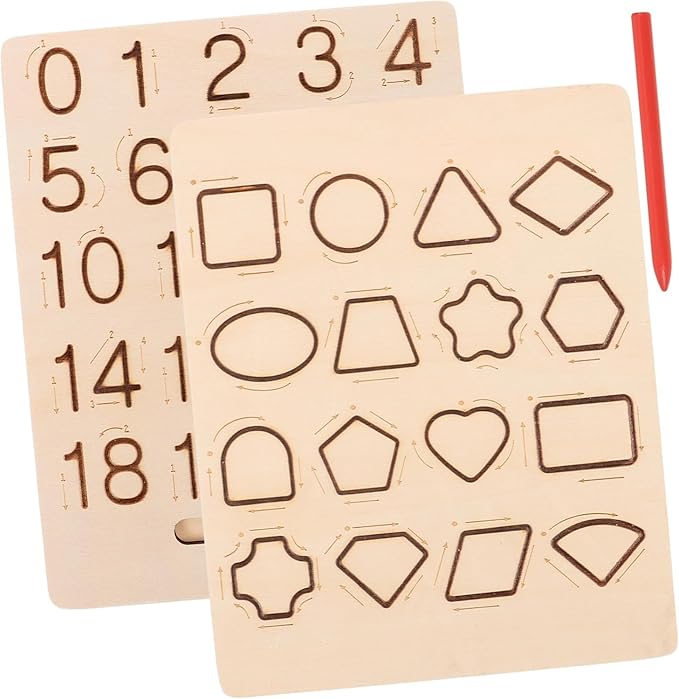 Little Mind Double-Sided Wooden Tracing Board: Numbers, Letters, Shapes for Toddlers