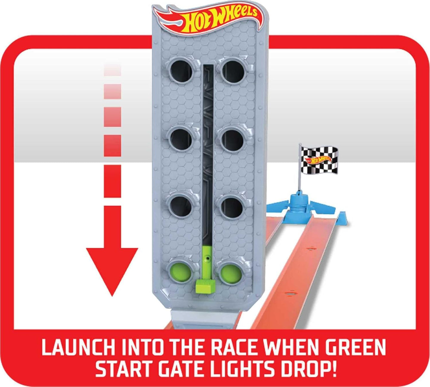 Hot Wheels Dragstrip Champion Playset with 1:64 Scale Die-Cast Car