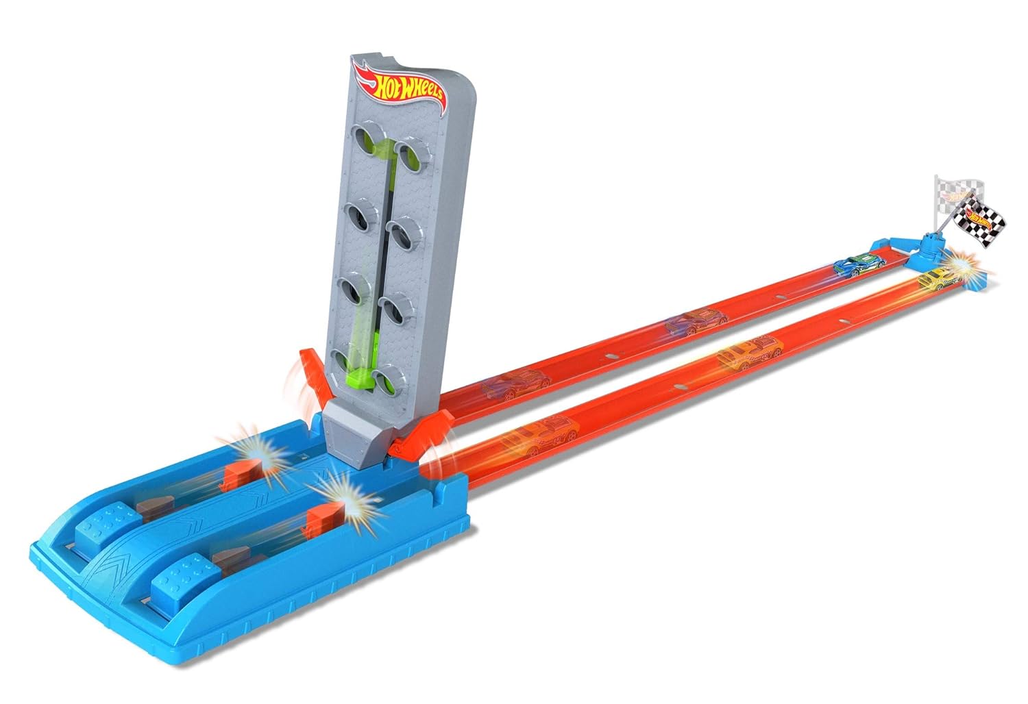 Hot Wheels Dragstrip Champion Playset with 1:64 Scale Die-Cast Car