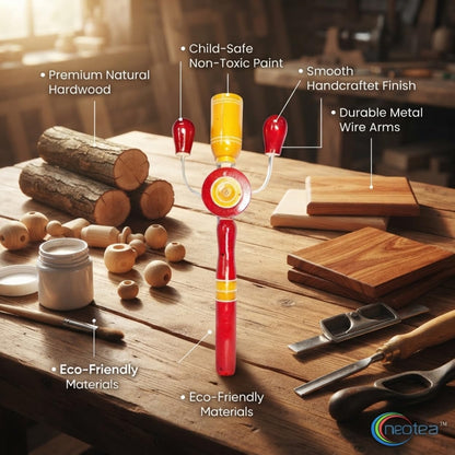 Neotea Handcrafted Wooden Baby Rattle Toy