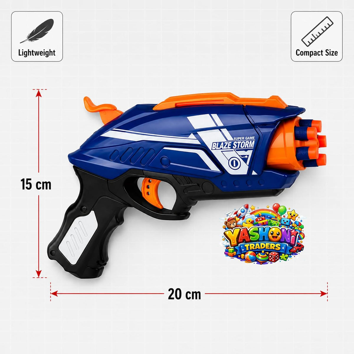 Yashoni Hot Fire Foam Blaster Toy Gun for Kids with 20 Soft Foam Bullets