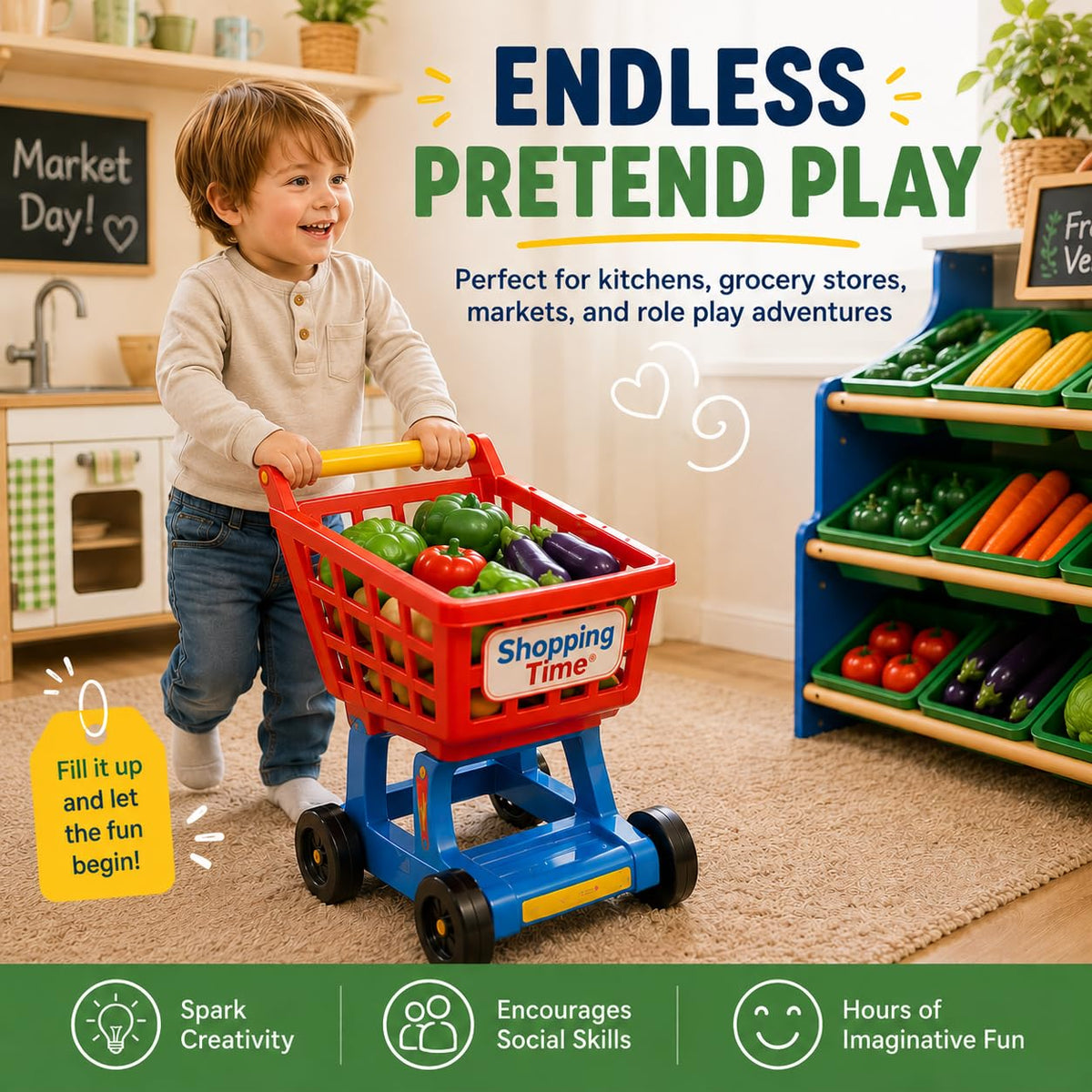 Liberty Imports 623 Life Sized Bag of Vegetables Pretend Play Toy