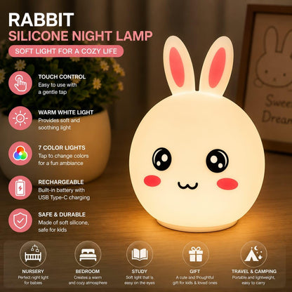 Visionary Enterprise GT-2001 Rabbit Silicone LED Night Lamp Toy