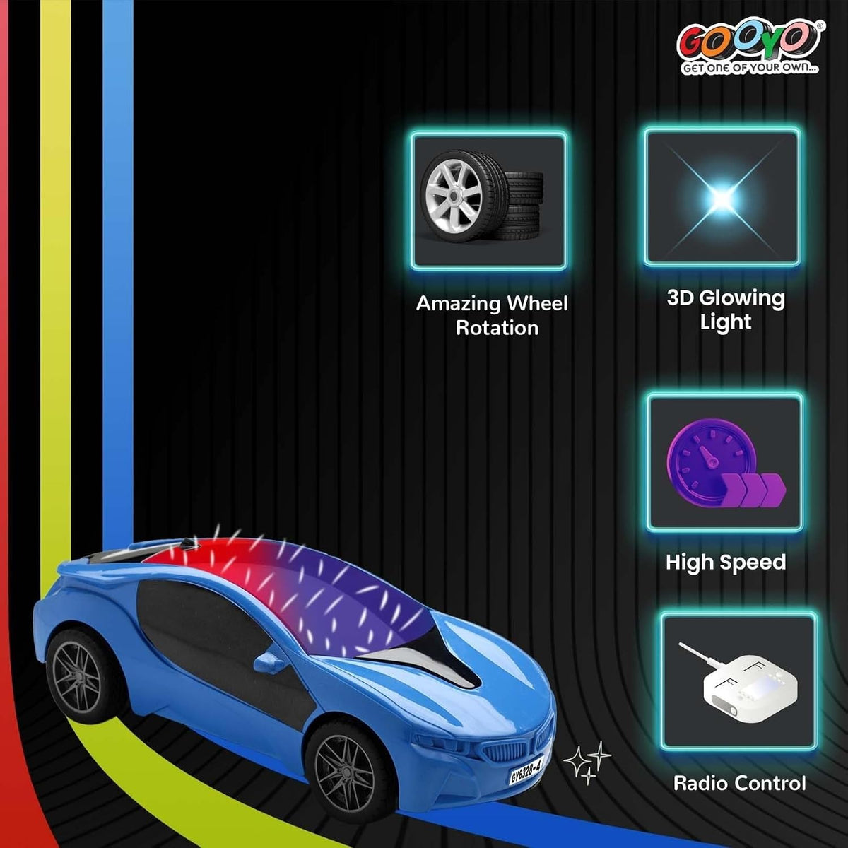 TAPANIYA ENTERPRISE Cy-6526-1 LED Light Remote Control Sports Car Toy