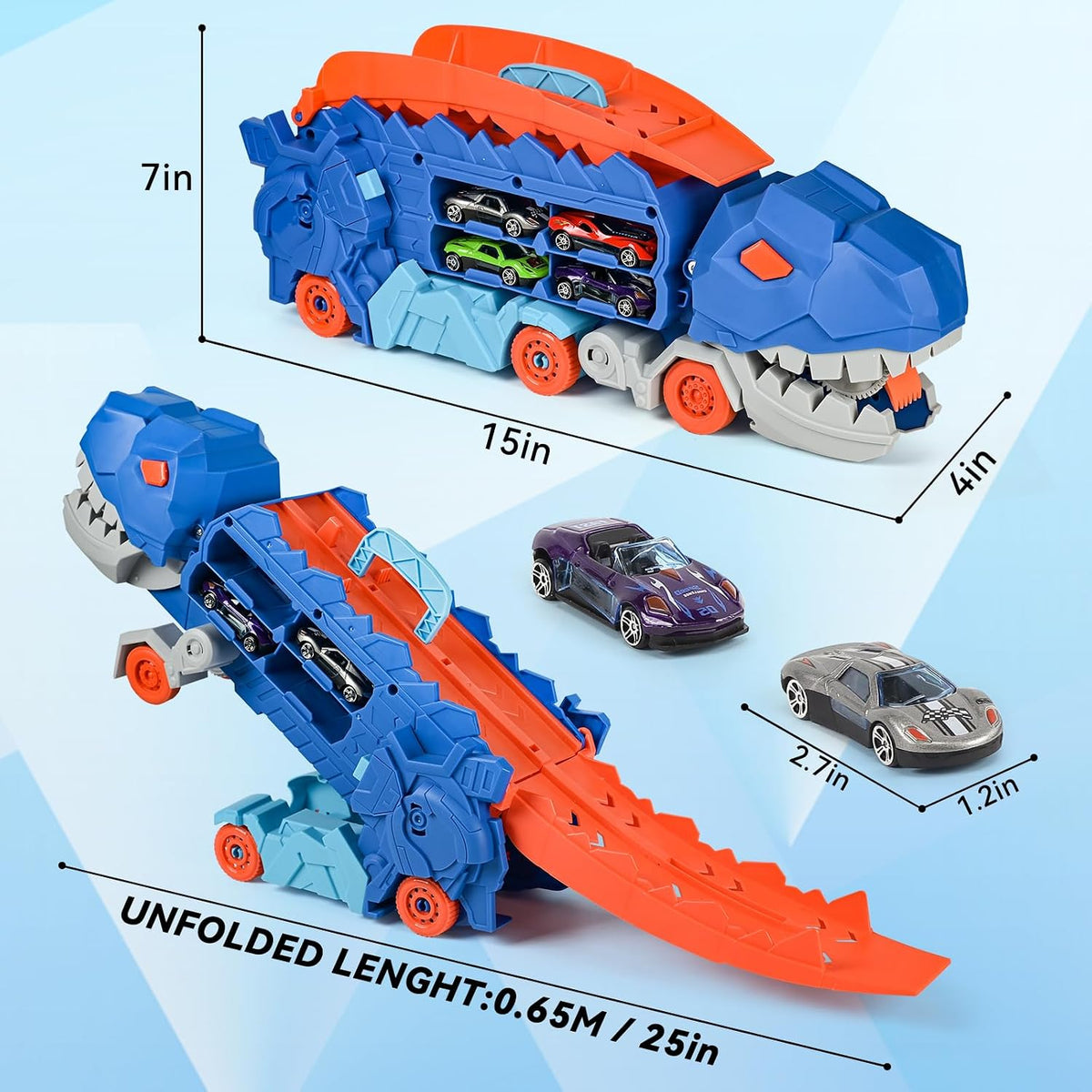 ISMETACU MF-111 Transport Dinosaur Truck Race Track Toy