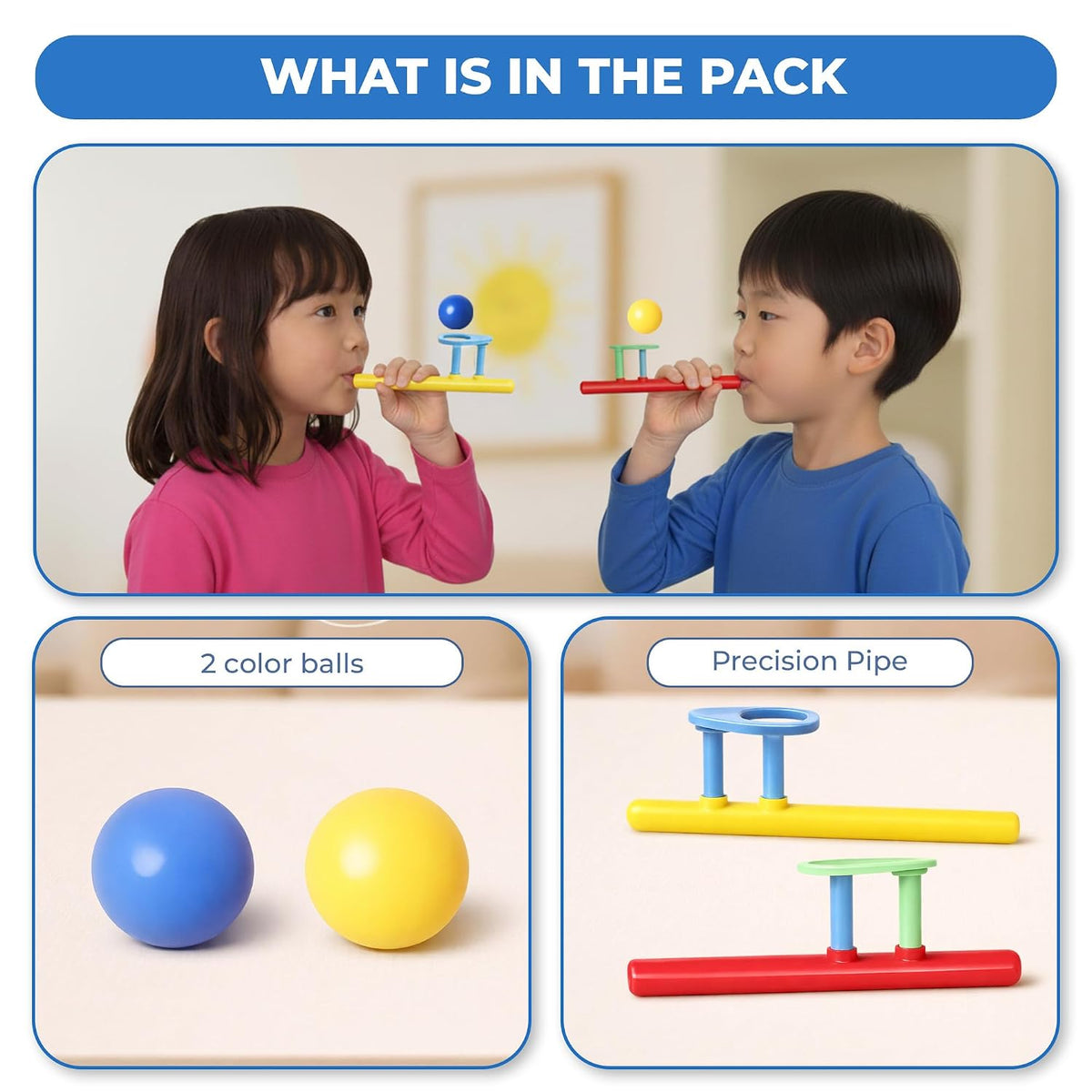 RATNA'S 7651 Wonder Blow Pipe Floating Ball Set Toy