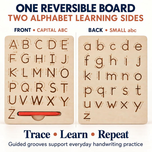 PUREjoy Wooden Alphabet Tracing Board Kids Toy