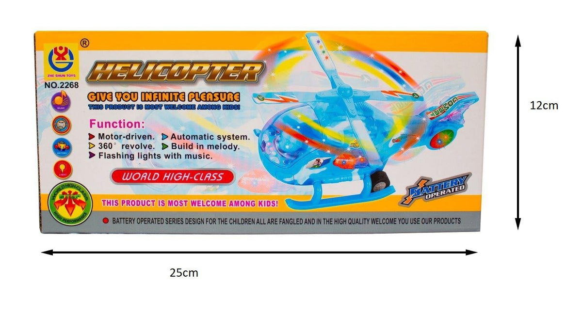 TOYVALA Musical Force Helicopter Bump and Go Lights and Music Toy