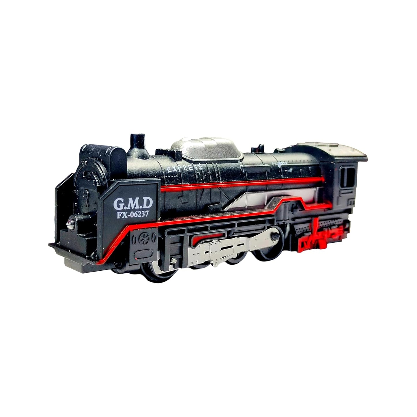 Black Battery Operated Toy Train Set for Kids with Round Track, 19 Pieces Plastic Engine