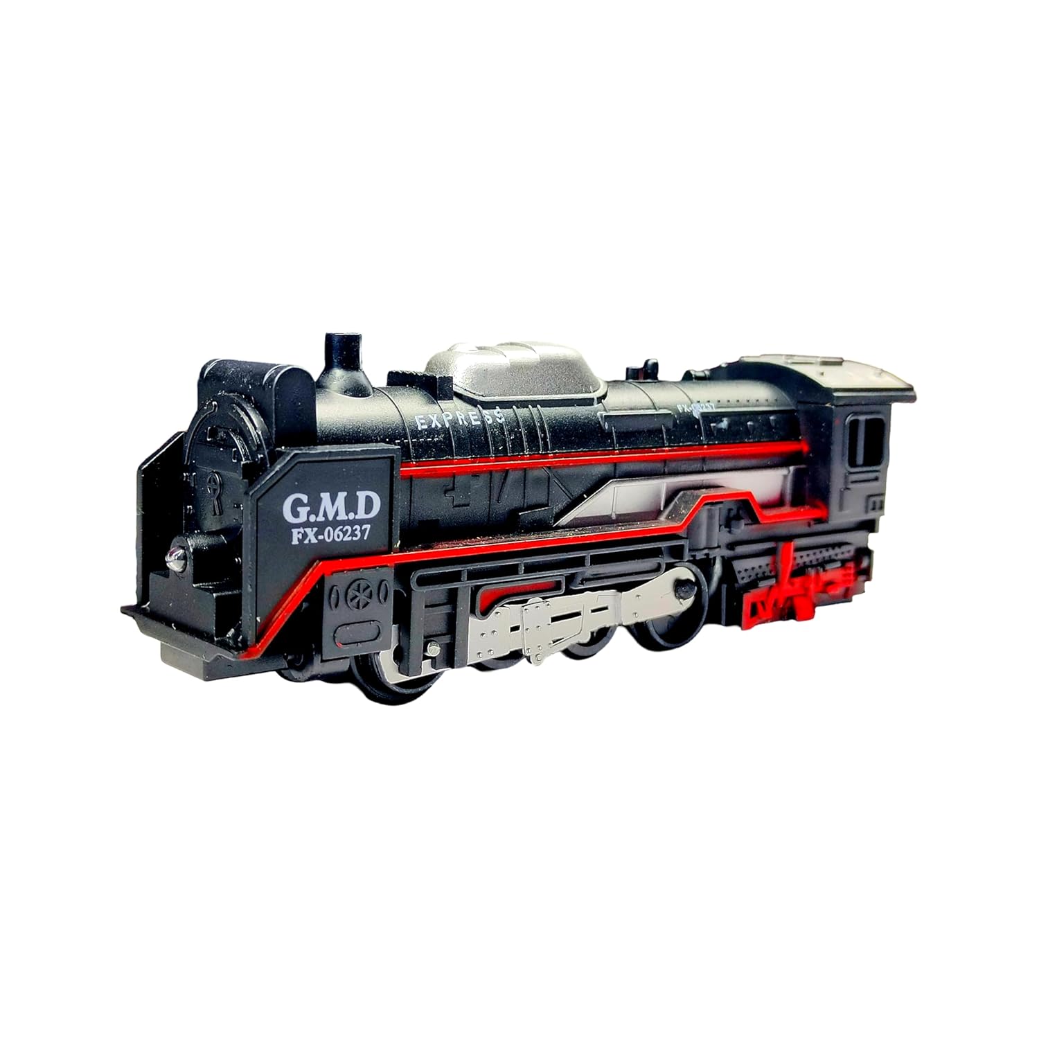 Black Battery Operated Toy Train Set for Kids with Round Track, 19 Pieces Plastic Engine