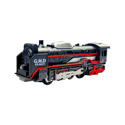 Black Battery Operated Toy Train Set for Kids with Round Track, 19 Pieces Plastic Engine