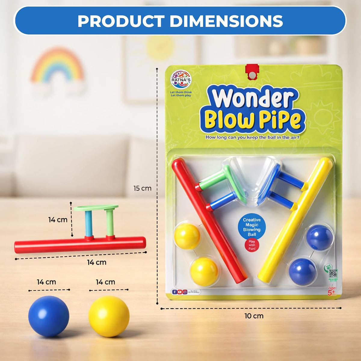 RATNA'S 7651 Wonder Blow Pipe Floating Ball Set Toy