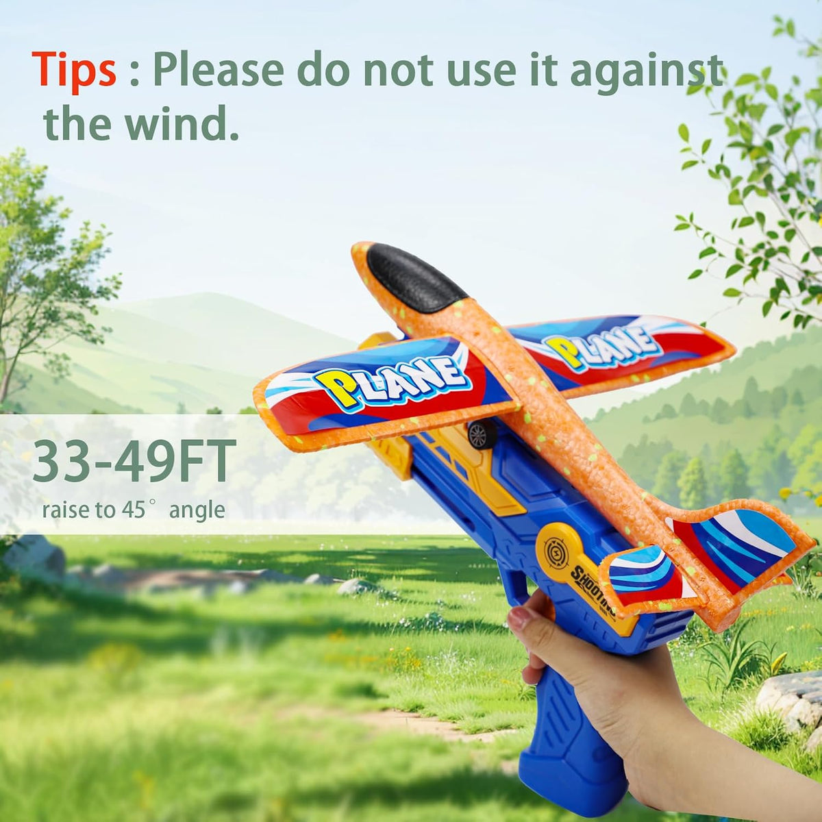 IOUGDSEC 2307 Foam Glider Catapult Aeroplane Launcher Toy