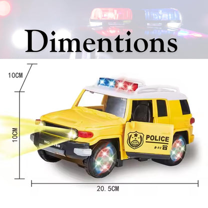Dynamic Stunt Police Car Toy: 3D Lights, Siren, Music, Lightning Wheels