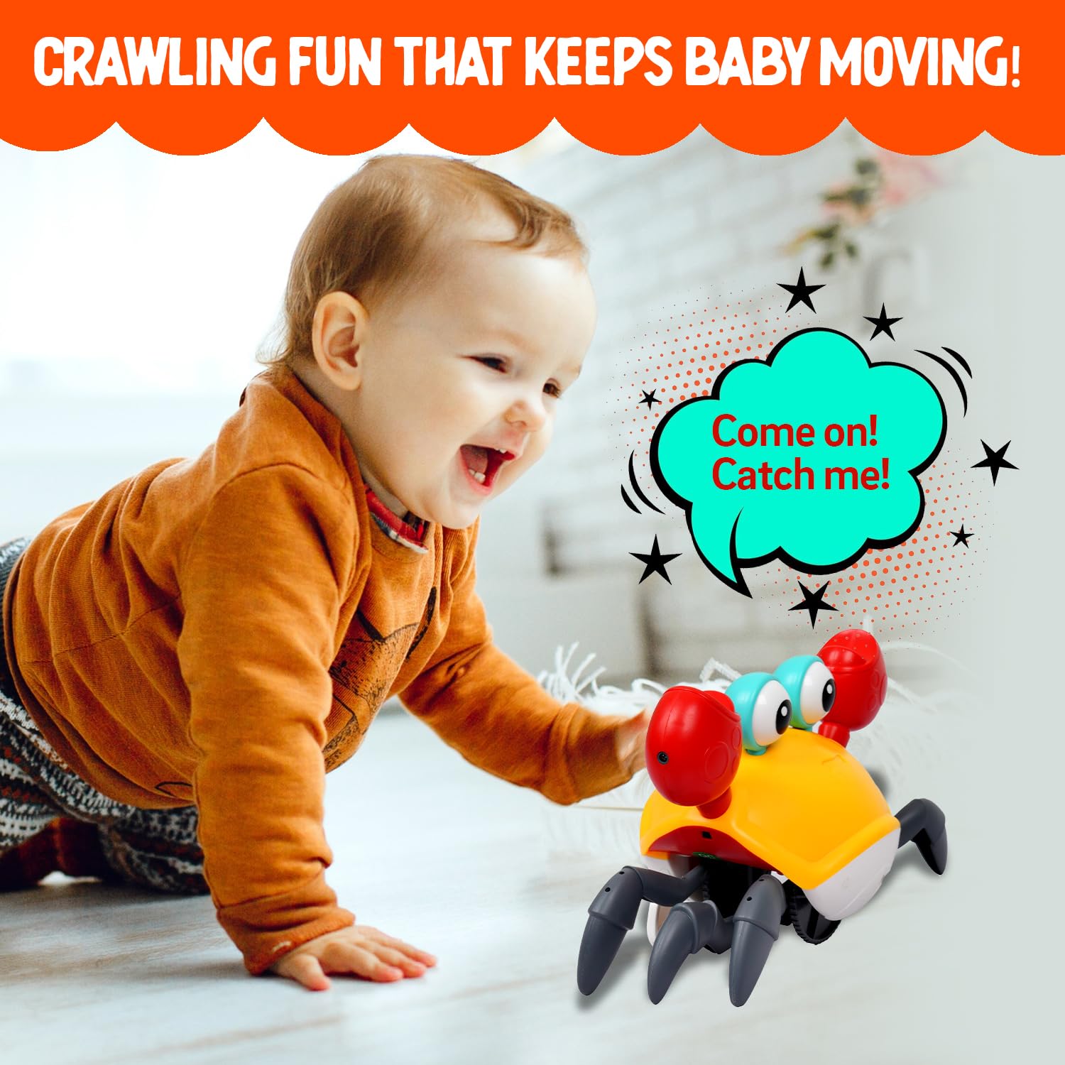 Gooyo GY-1Y Rechargeable Dancing Crawling Crab Toy for Kids with Lights & Music