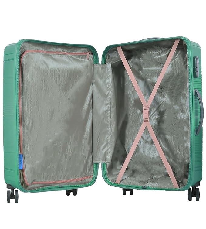 VIP Aristocrat Polypropylene (Set Of 3 Hard Suitcase Cabin,(55+66+76Cm)Check-In Lightweight Luggage With 8 Strong Spinner Wheels,Secured Combination Lock & 7 Years International Warranty