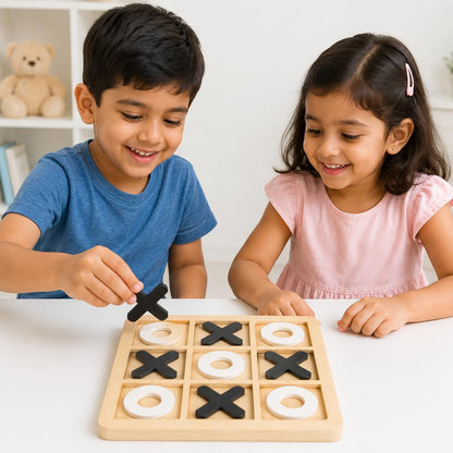 Zero-Kata Wooden Tic Tac Toe Board Game