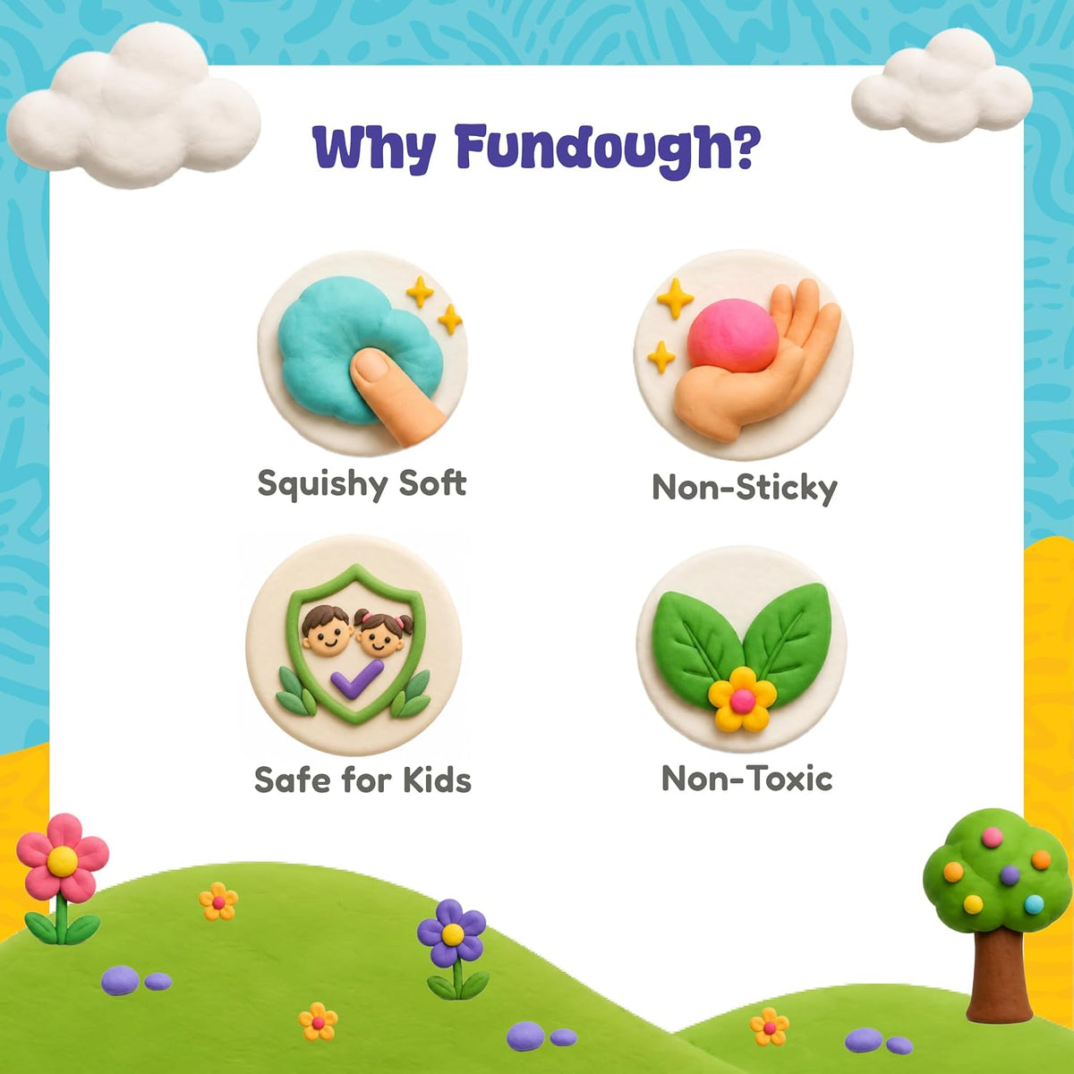 Fundough Box of Colours 12 Tubs Play Dough Set