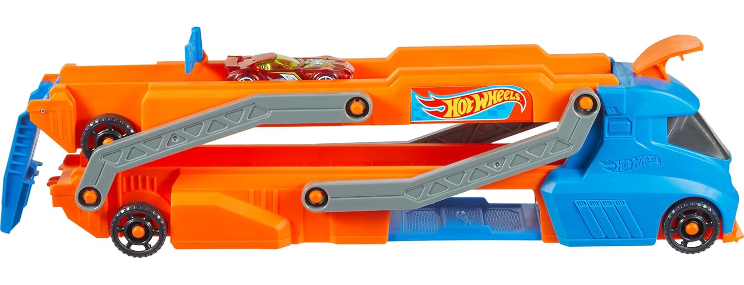 Hot Wheels City Speed Track Transporter and 1:64 Scale Car