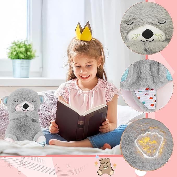 TIPTOP Breathing Teddy Soothing Plush Toy with Rhythmic Motion and Music