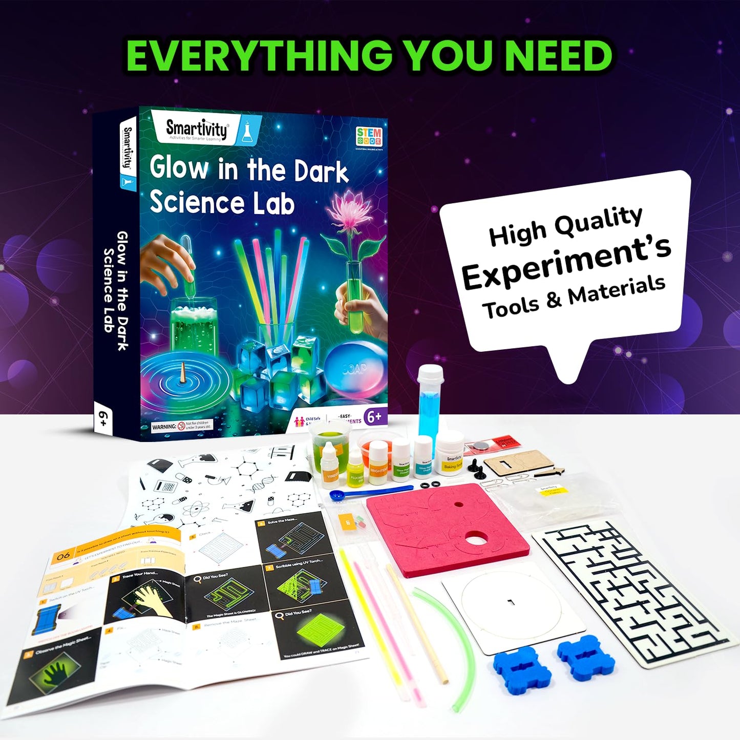Smartivity Magic Glow-in-the-Dark Science Lab Kit for Kids STEM Experiments