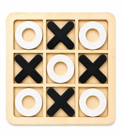 Zero-Kata Wooden Tic Tac Toe Board Game