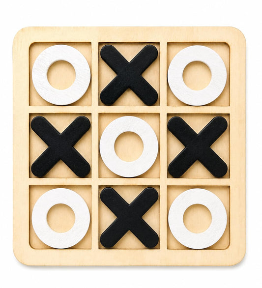 Zero-Kata Wooden Tic Tac Toe Board Game