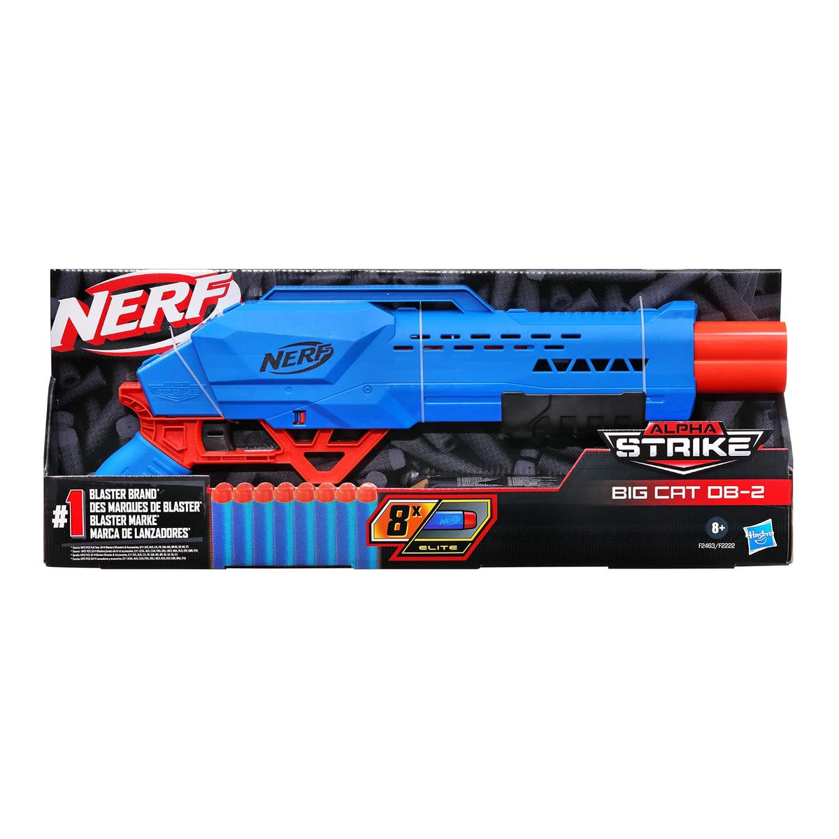 Nerf Alpha Strike Big Cat DB-2 Blaster with 8 Elite Darts