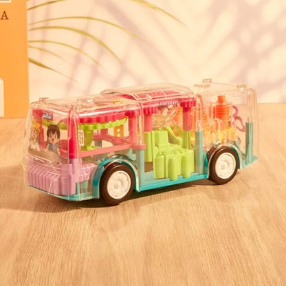 Manvik Enterprises gearbus1 Transparent Gear Bus Bump & Go Light Music Toy