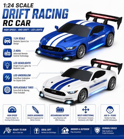 TOYS TODAY TT-33435 LED Light Remote Control Drift Racing Car Toy