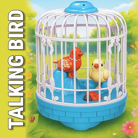 TIPTOP Talking Bird Toy for Kids | Repeats What You Say | Singing, Speaking, and Dancing Bird Toy| Funny Education Toys for Children Playing at Home - Random Colour