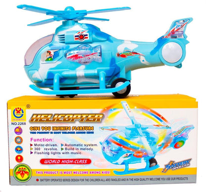 TOYVALA Musical Force Helicopter Bump and Go Lights and Music Toy