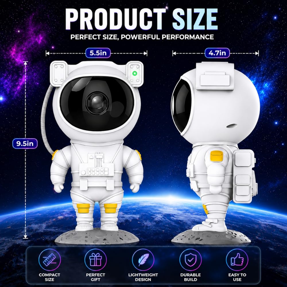 MAHEK ENTERPRISE ASTRO-LAMP-01 Astronaut Galaxy Projector Night Light Toy