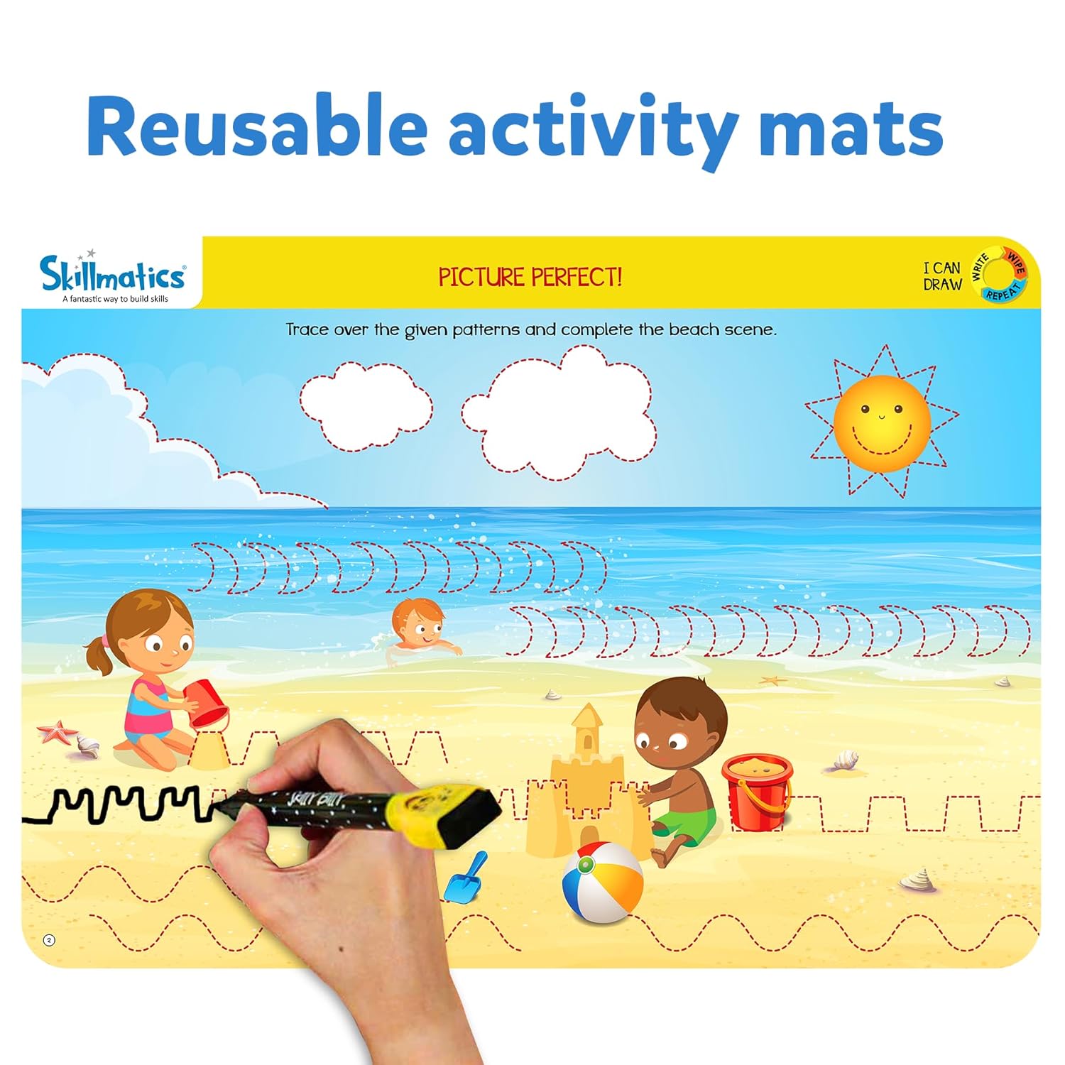 Skillmatics I Can Draw Reusable Activity Mats - Learning Fun Ages 3-6