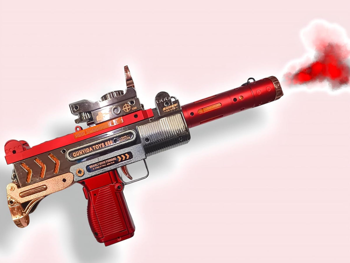 Musical Smoke Snipper Gun with Moving Top Loader, Smoke Telescopic Barrel, and Vibration Effect