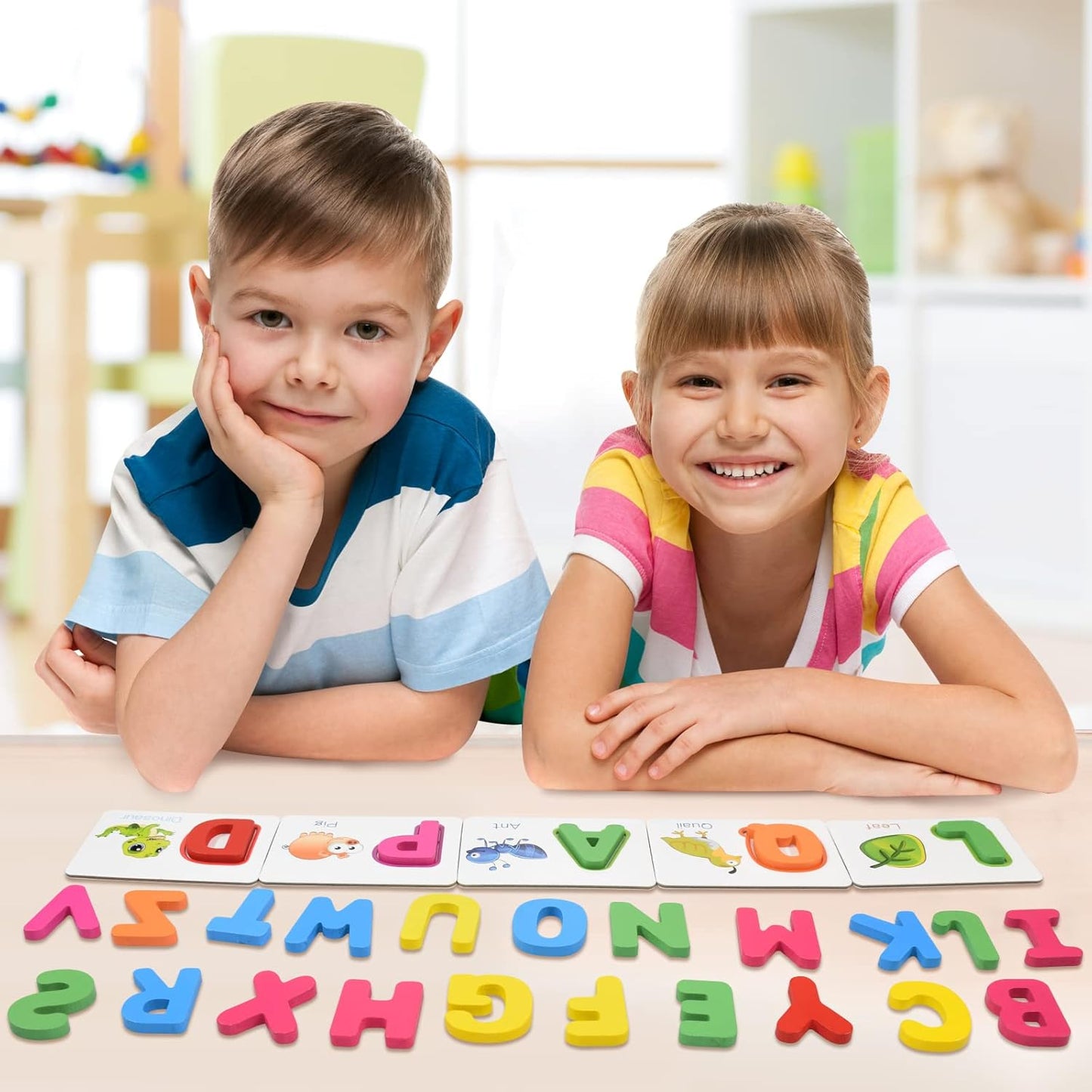 ZIB Wooden Alphabet Learning & Spelling Game: Educational Flash Cards for Kids