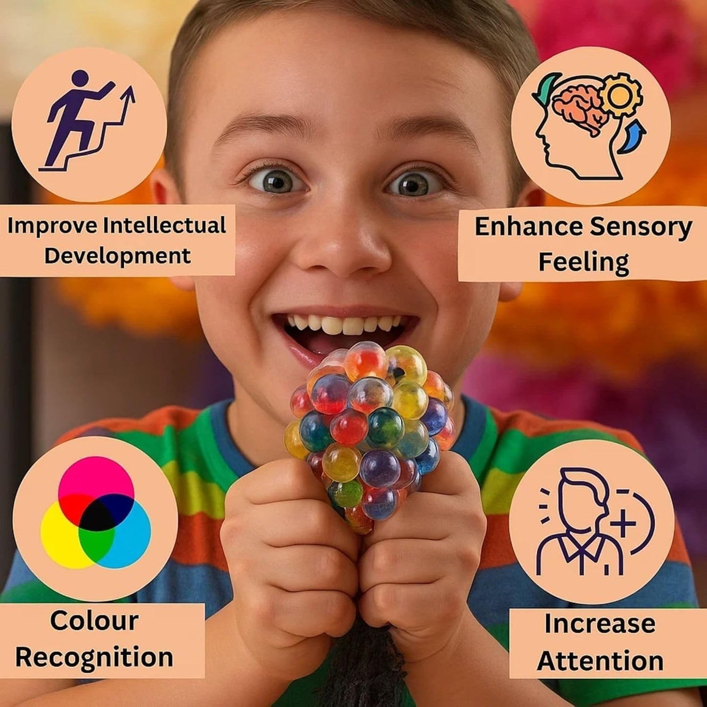 Squishy Stress Reliever Ball - Pack of 2