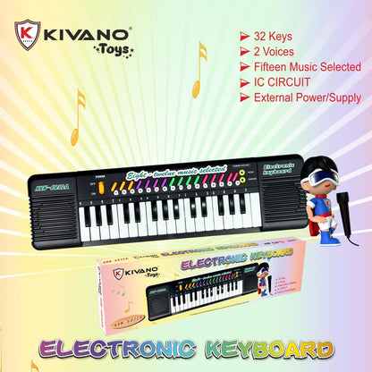 KIVANO 32-Key Kids Electronic Piano Keyboard with Microphone & Fun Effects