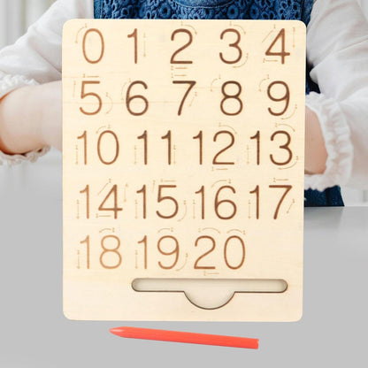 BNF® Wooden Shape Number Tracing Board: Preschool Kids Early Learning Education Tool