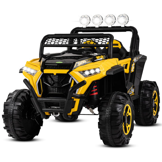 Tip Top Wrath Rechargeable Battery-Operated Ride on Electric Car Jeep for Kids | Baby Car Jeep with Bluetooth, USB, Music | Battery Operated Big Car for Kids to Drive 2 to 8 Years Boys Girls (Yellow)
