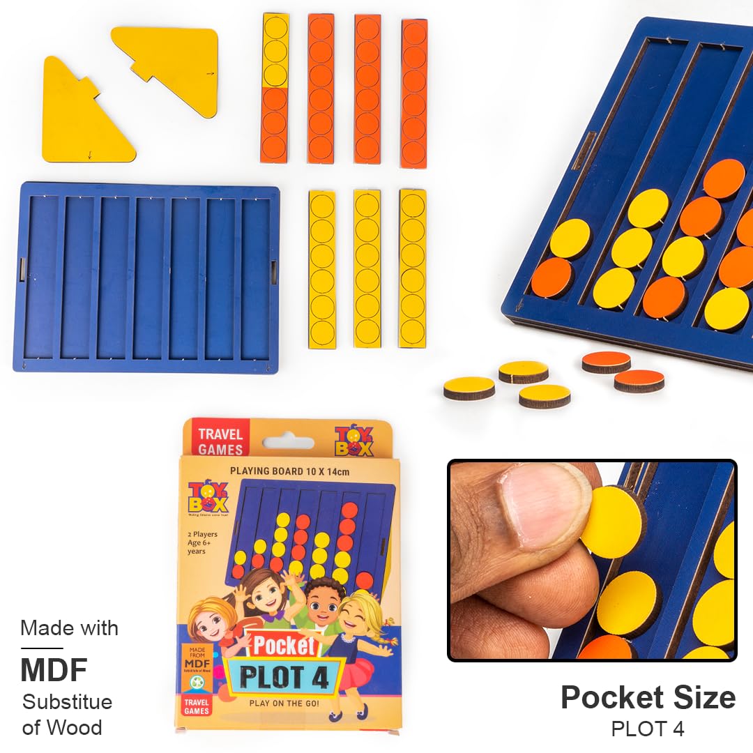 Toysbox 4115 Pocket Plot-4 Travel Board Game Toy